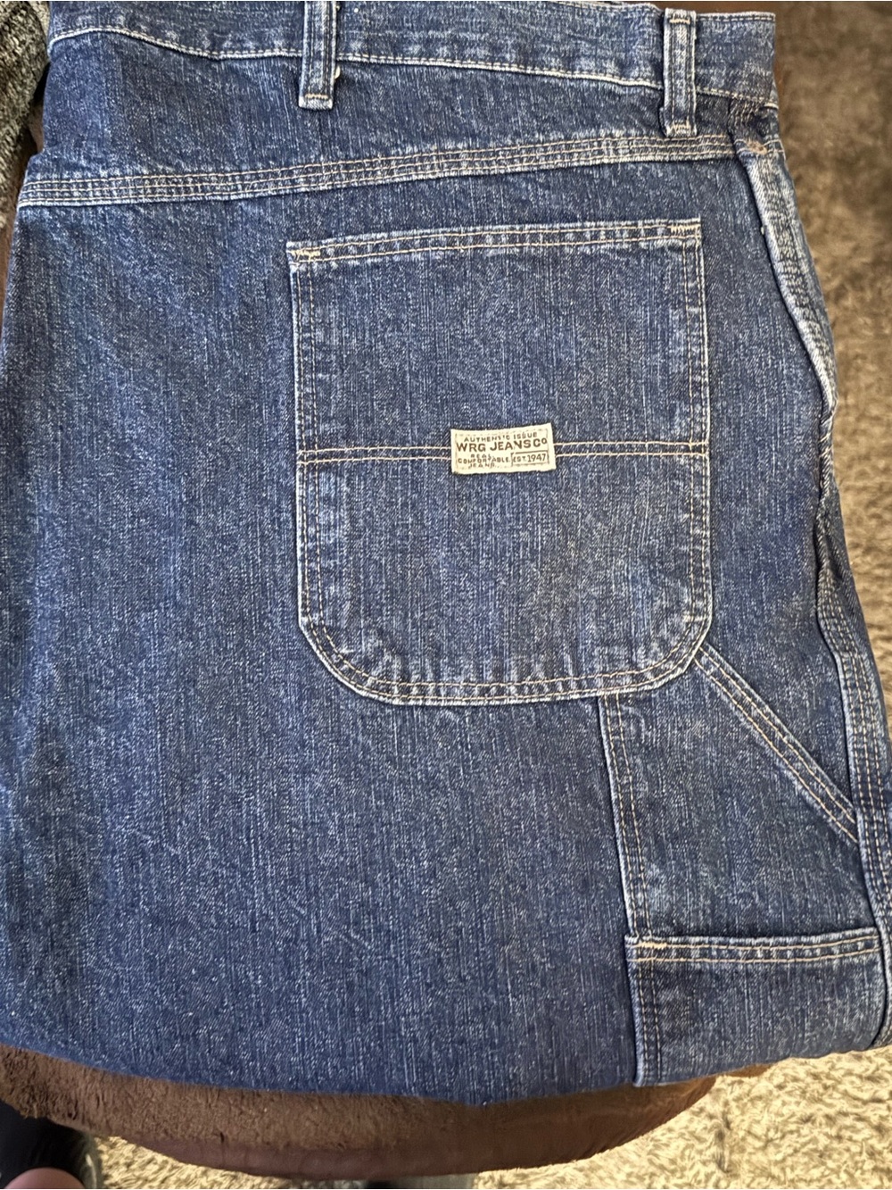 Wrangler Men's Dark Blue Relaxed Carpenter Jeans